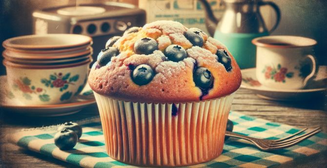 Blueberry muffin, cupcake, food wallpaper