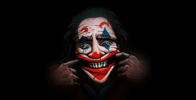 Joker, forced to smile, fan art wallpaper