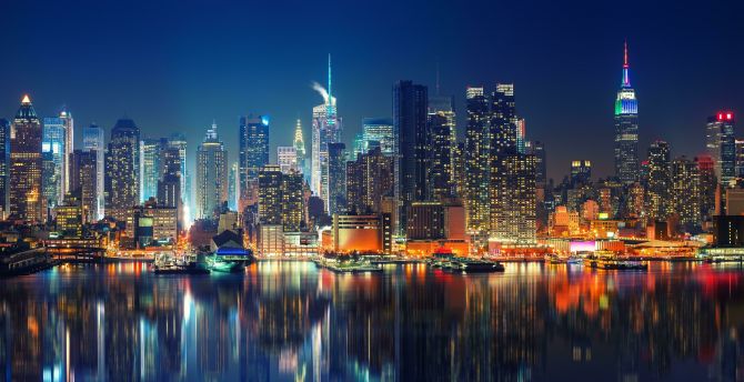 New York city, nightscape, high towers wallpaper