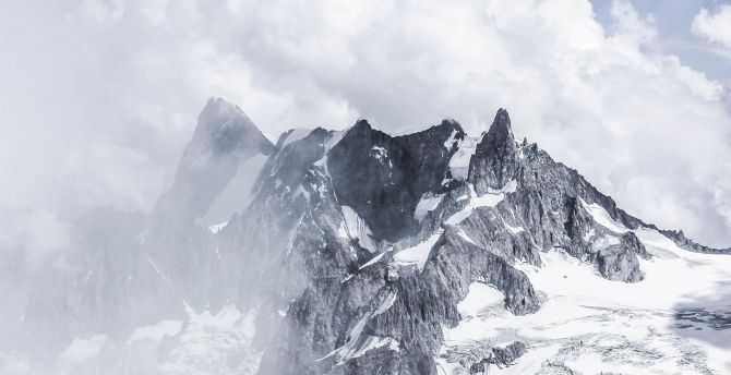 High altitude, mountains, snow wallpaper