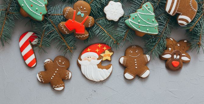 Christmas, cookies, holiday, 2017 wallpaper