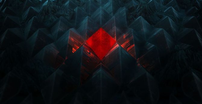 Structure, dark, cubical 3d structure, abstract wallpaper