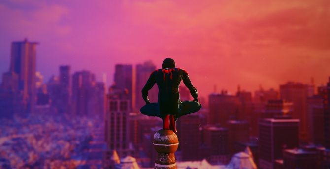 Shot from game, Miles Morales wallpaper