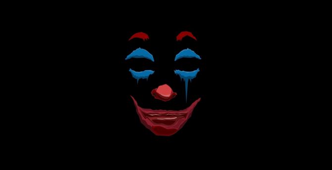 Joker movie, face, minimalist wallpaper