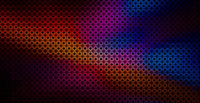 Colorful, black dots, abstract wallpaper