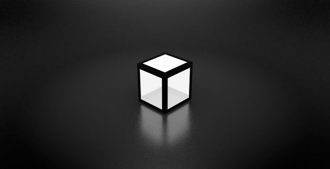 The Cube, dark edges, minimal wallpaper