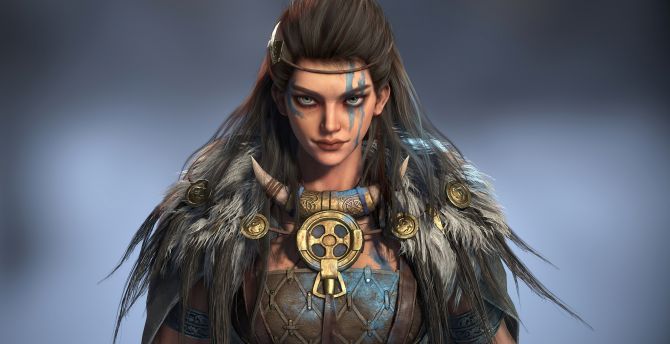 Xue, viking girl, warrior, artwork wallpaper