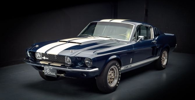 Navy blue, Ford Mustang Shelby GT500 wallpaper