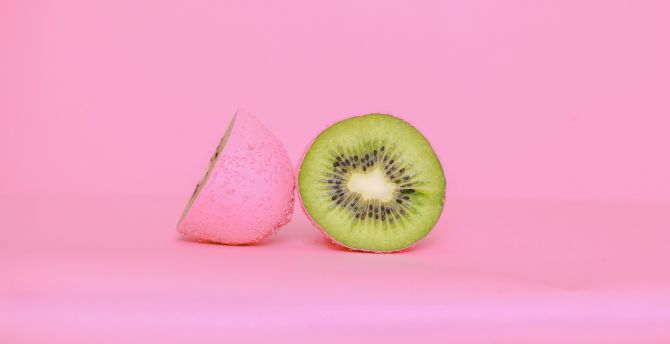 Fruit, pink theme, kiwifruit wallpaper