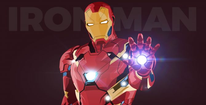 Iron man, digital art, minimal, superhero wallpaper
