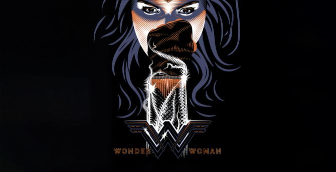 Wonder Woman's fist, minimal, dark wallpaper