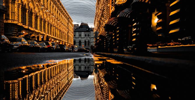 Moscow, street, reflections, decoration wallpaper