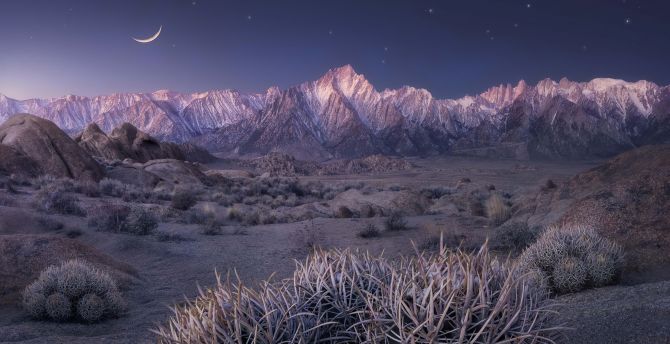 Twilight at the California Eastern Sierra, nature, landscape, mountains wallpaper