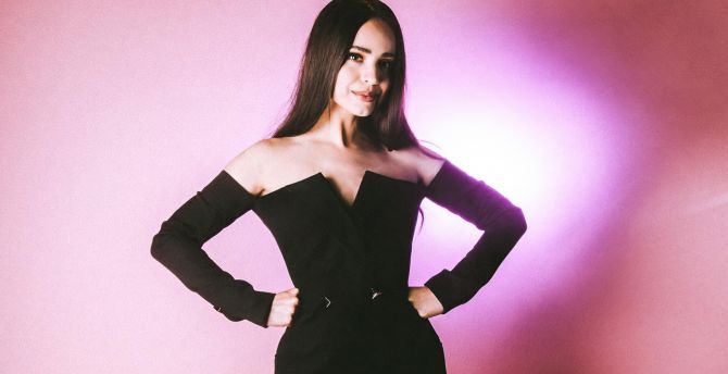 American Actress Sofia Carson With Black Hair And Black Dress 4K 5K HD Sofia  Carson Wallpapers  HD Wallpapers  ID 54582