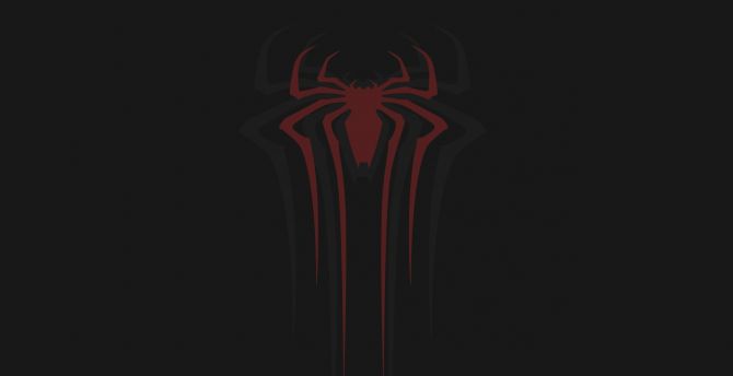 Red, logo, spider-man, minimal wallpaper