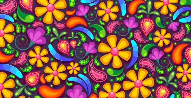 Flowers, colorful, art, abstract wallpaper