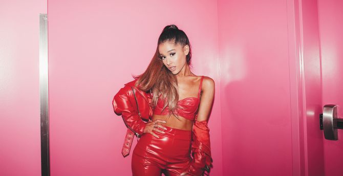 Leather dress, Ariana Grande wallpaper