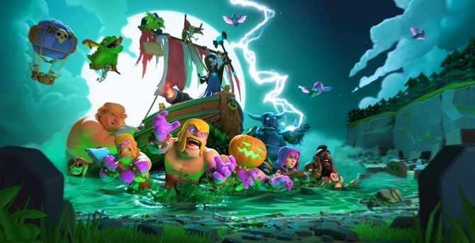 Clash of Clans, mobile game, Halloween wallpaper