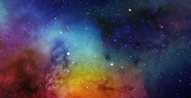 Nebula, artwork, colorful, space, stars wallpaper