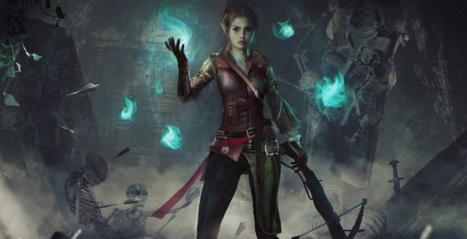 Warrior, girl archer, Dungeons & Dragons wallpaper