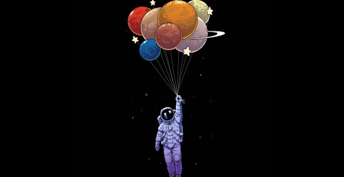 Astronaut, exploration, flight, planets wallpaper
