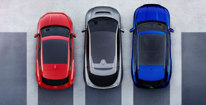 Jaguar cars, top view wallpaper