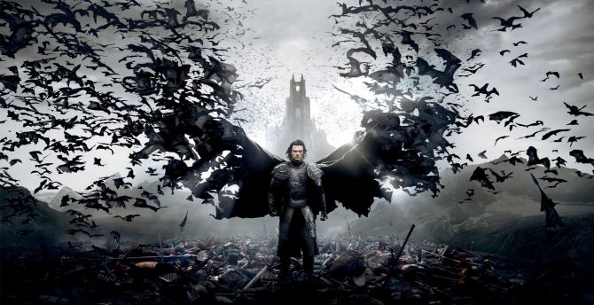 Dracula Untold, Luke Evans, 2014 movie, vampire, bats wallpaper