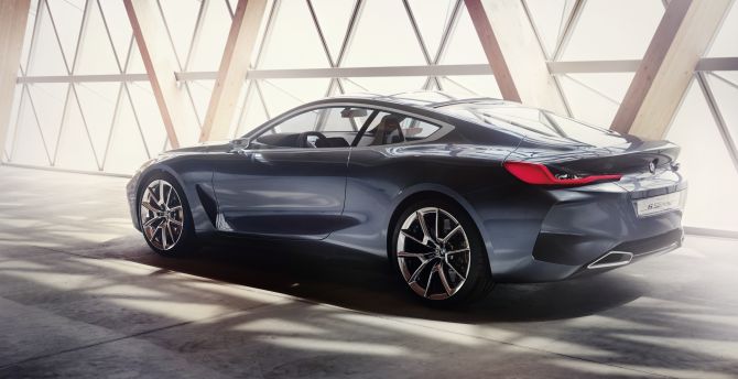 BMW concept 8 series, grey car, 2018 wallpaper