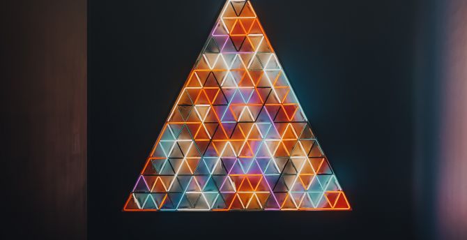 Triangular, light board, colorful wallpaper
