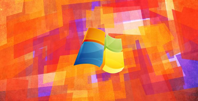 Windows XP, 3D logo, geometry wallpaper