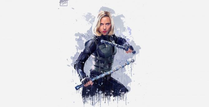 Black widow, Avengers: infinity war, artwork, 2018 wallpaper