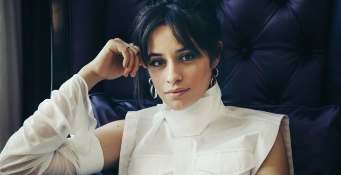 Camila Cabello, white dress, 2018 wallpaper