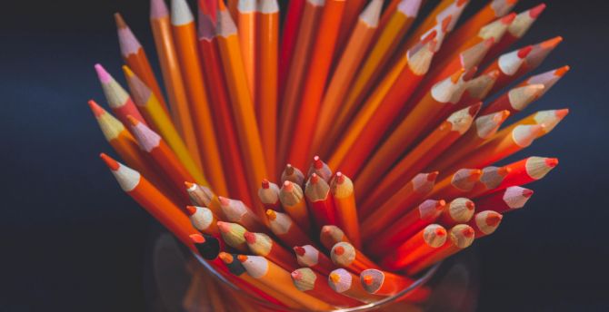 Colored, pencils, orange pencils wallpaper