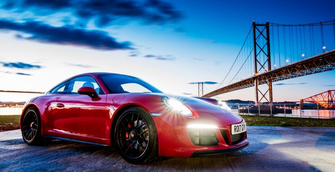 2017 Porsche 911 Carrera GTS, coupe, sports car, bridge wallpaper
