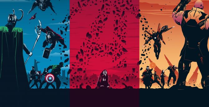 Avengers Trilogy, superhero, movie, fan art wallpaper