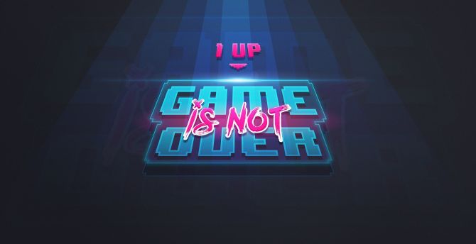 Game over, 1 Up, art wallpaper