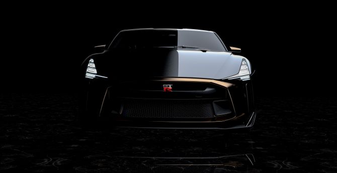 Nissan GT-R50 Italdesign, concept car, dark wallpaper