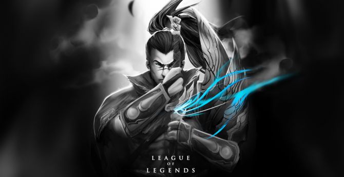 Dark, warrior, Yasuo, League of Legends wallpaper