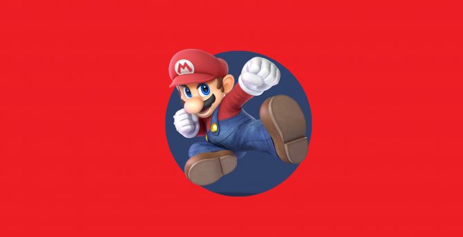 Super Mario, video game, Super Smash Bros. Ultimate, minimal wallpaper