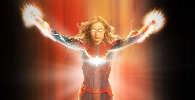 Captain Marvel, superhero, marvel, art wallpaper