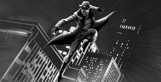 Shadows of justice, Spider-man noir, BW, 2023 wallpaper