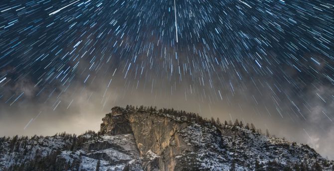 Dolomites, starry night, mountains, beautiful wallpaper
