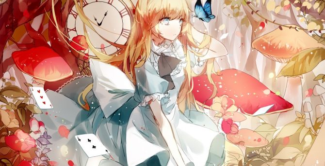 Beautiful, alice, alice in wonderland, anime girl wallpaper