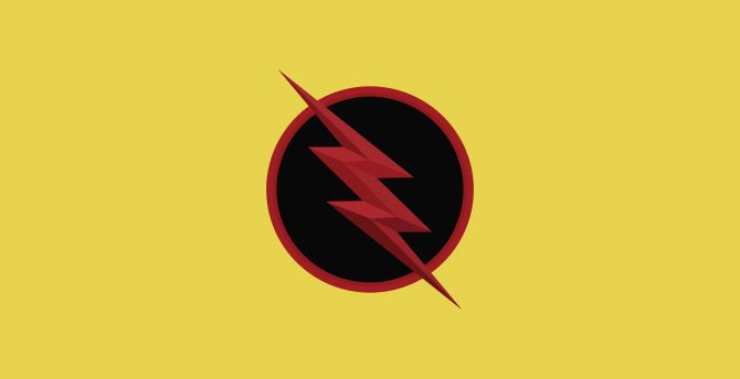Reverse flash, logo, dc comics, minimal wallpaper