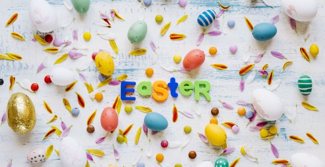 Eggs, colorful, easter wallpaper