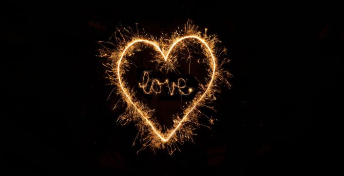 Love, fireworks, minimal wallpaper
