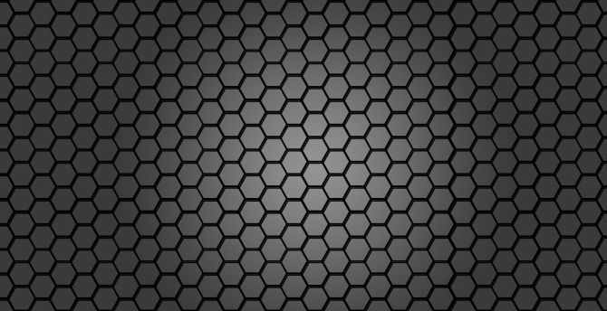 Black hexagon texture, abstract wallpaper