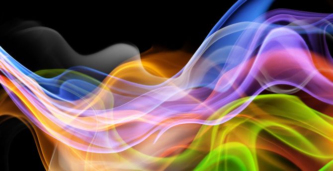 Colorful smoke, waves, abstraction wallpaper