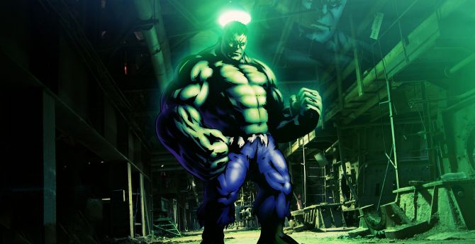 Hulk, a muscle factory, artwork wallpaper
