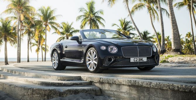 Luxury car, Bentley Continental GT, black car, off-road wallpaper